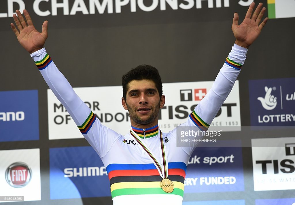 Fernando Gaviria, medalha de ouro no Campeonato Mundial.