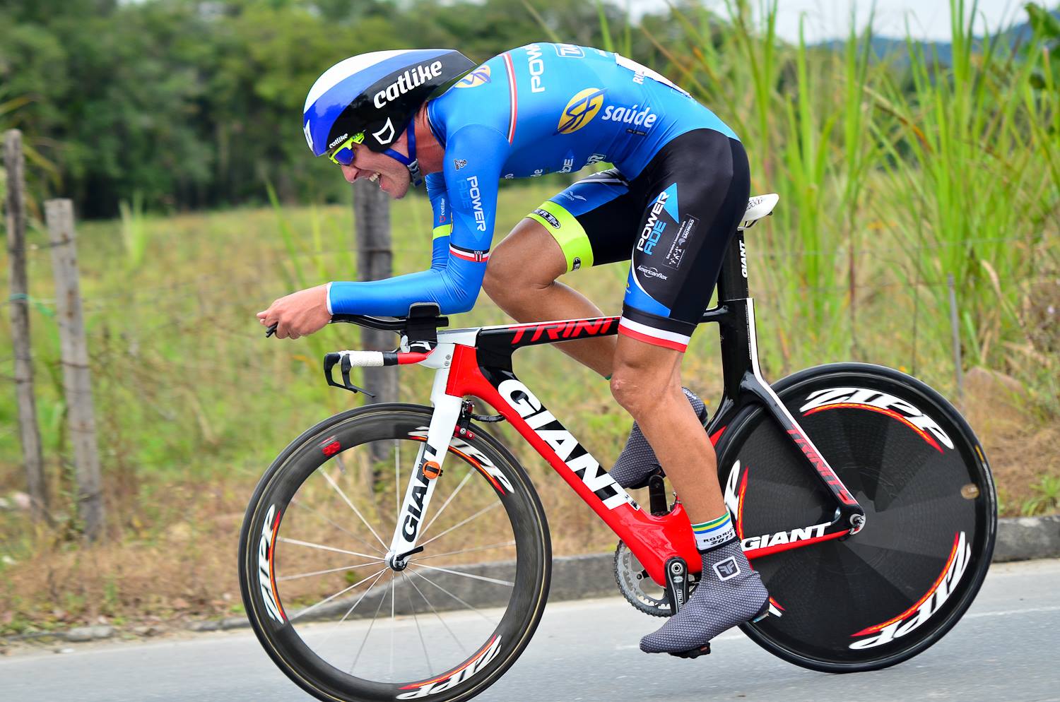 Rodrigo durante a prova. Foto: Confederação Brasileira de Ciclismo.