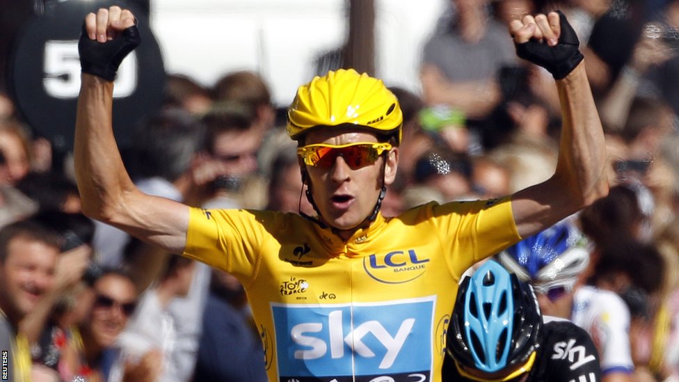 Wiggins durante sua vitória no Tour de France