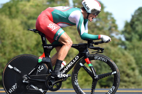 Vasil Kiryienka in action during the 2015 Elite Mens TT World Championships